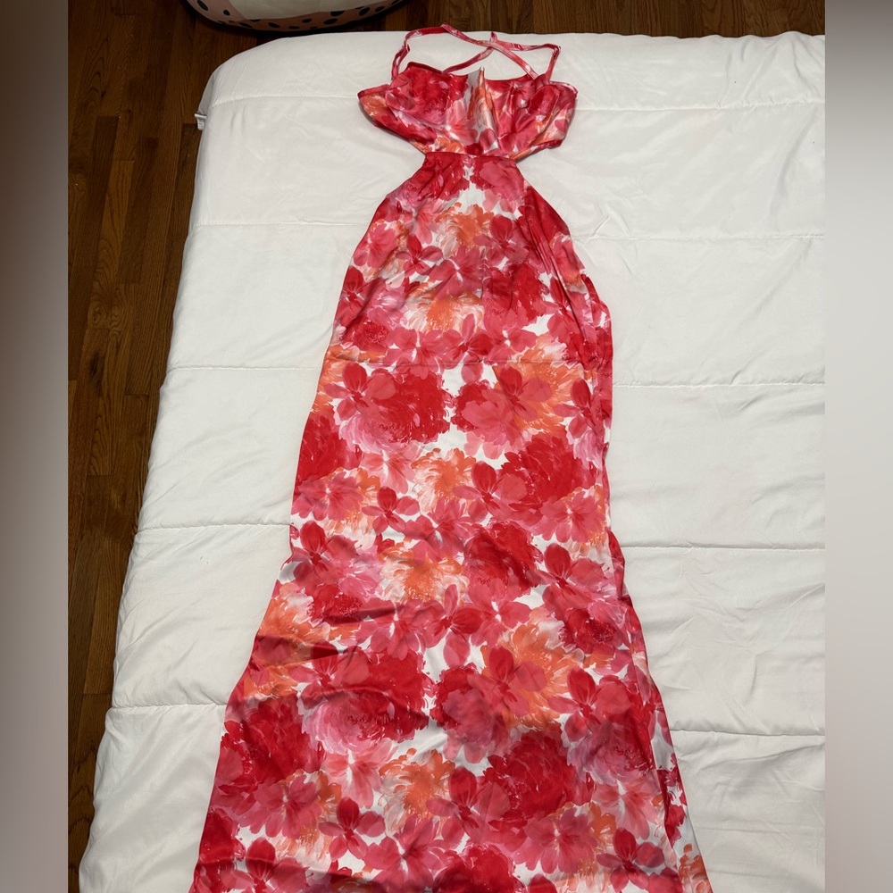 Pink and Red SHEIN Open Back Dress XS
